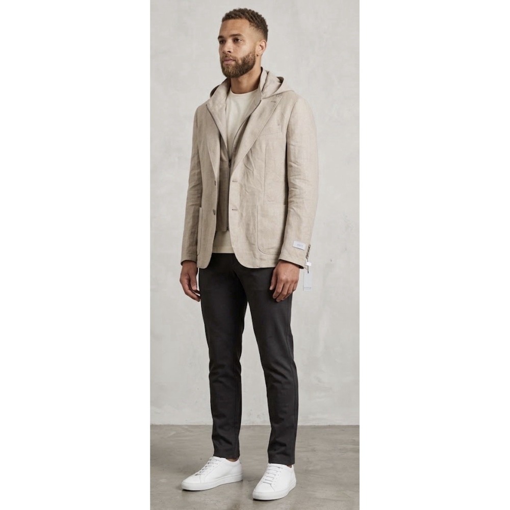 GIASONE Austin Hood Detachable Casual Blazer Jacket Camel Twill Sport Coat